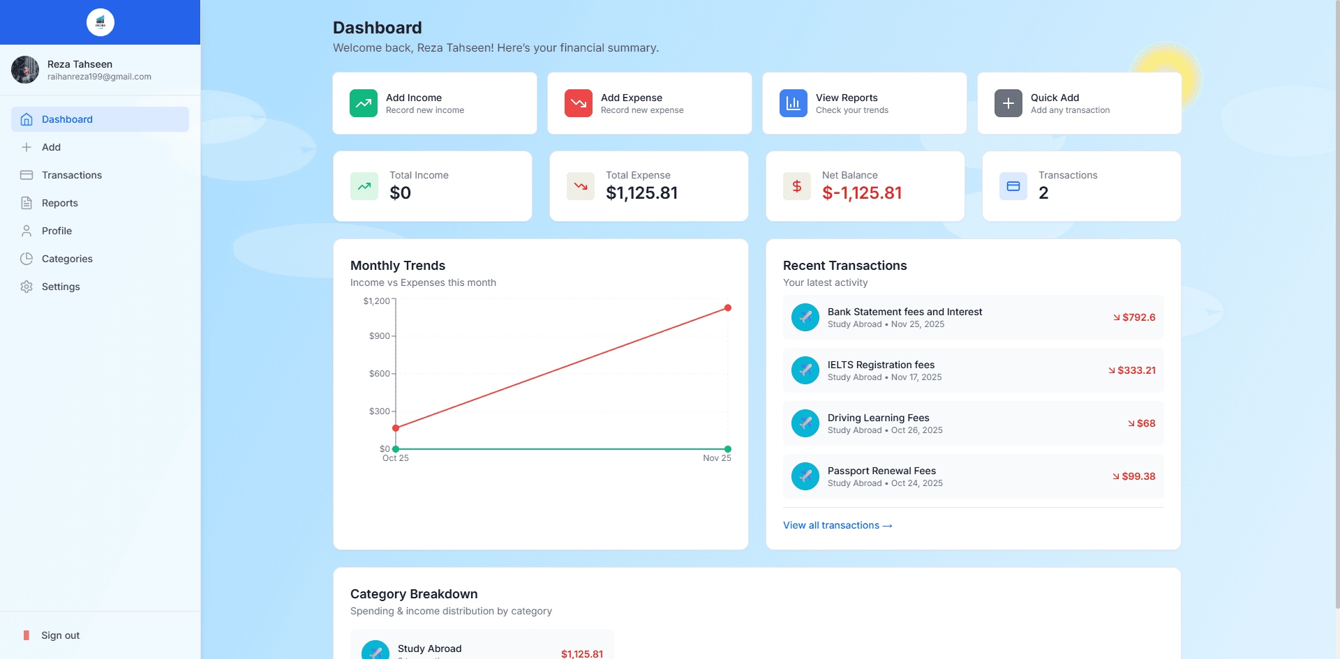 Income & Expense Tracker